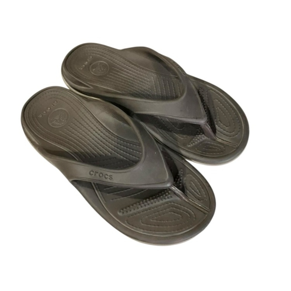 Crocs Flip Flops in Black/Brown Size 10 women’s Size 8 Men’s